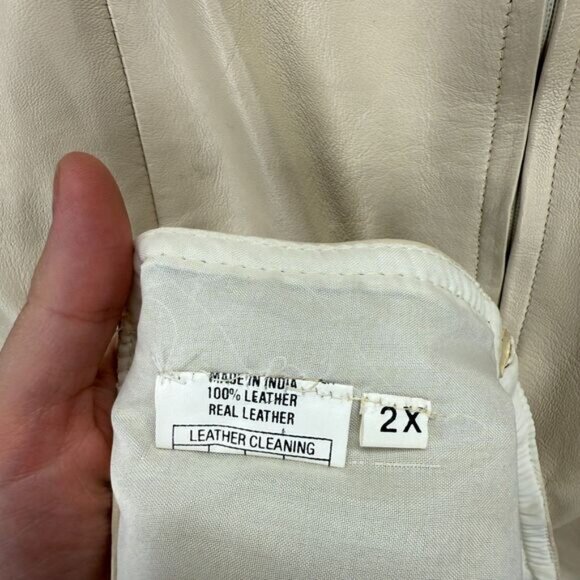 Unbranded Skirt Suit Women 2X Plus Beige Zipper Strapless A-Line Midi Leather - Picture 4 of 5